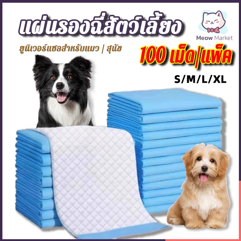 แผ่นรองฉี่ แผ่นรองฉี่สุนัข ช่วยฝึกขับถ่าย ซึมซับได้ดี ต่อต้านแบคทีเรีย กักเก็บกลิ่น แผ่นรองฉี่แมว