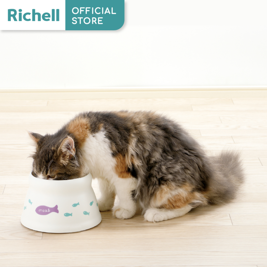 Richell Pet (ริเชลล์) Spill Proof Cat / Dog Bowl ชามอาหารสําหรับหมาและแมว ชามข้าว ชามอาหารสําหรับสัตว์เลี้ยง มีขาตั้งกันหก