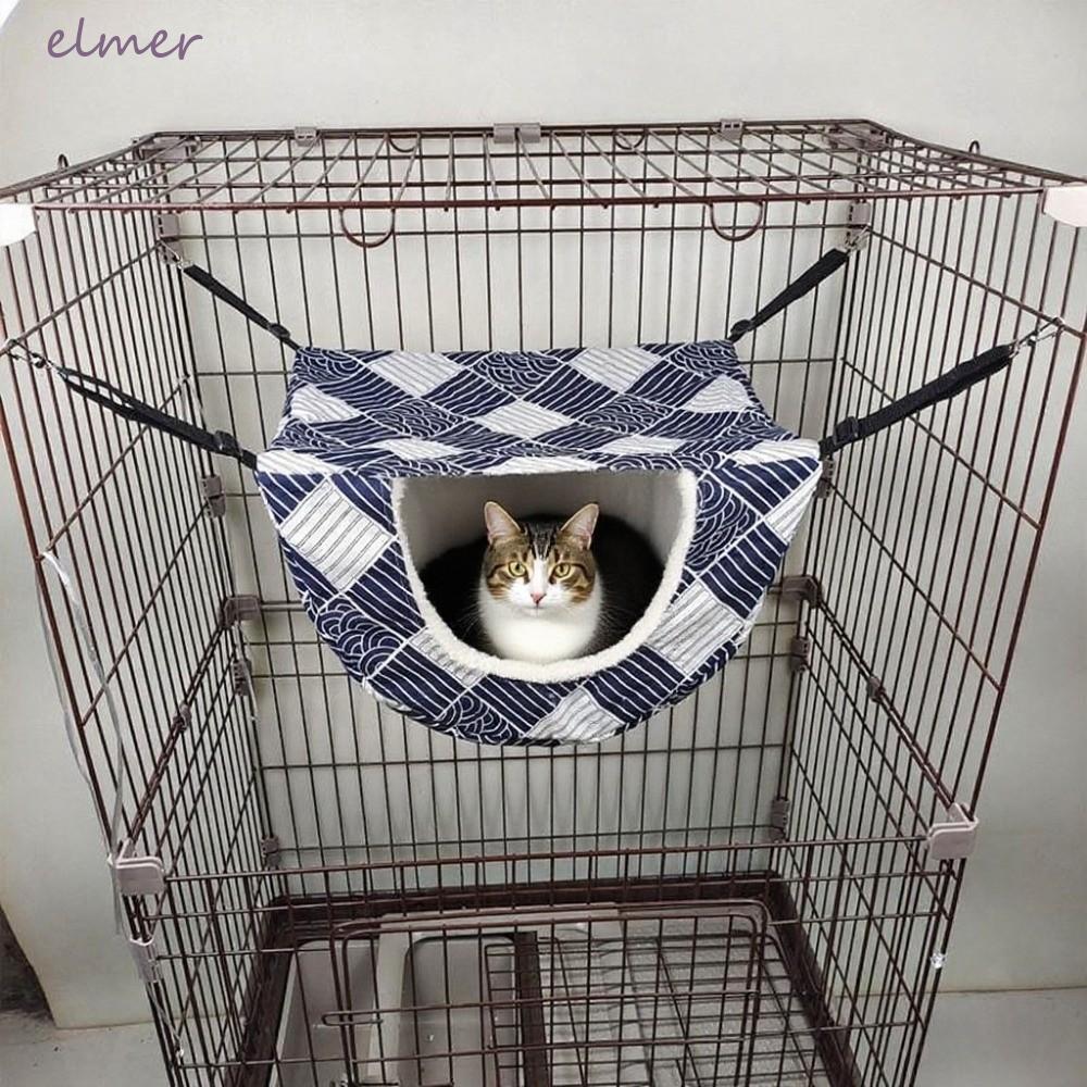 ELMER เปลญวนกรงแมว, Sleeping House ปรับเชือกเส้นเล็กลูกแมว Swing Bed, Easy Fixed Breathable Cozy Thicken แมวแขวนเตียงสัตว์ขนาดเล็ก