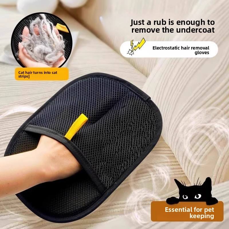 PetHairPro Static Pet Hair Remover ถุงมือและชุดเครื่องมือ-Reusable Dog Cat Hair Removal สําหรับเฟอร์นิเจอร์รถที่นอนเสื้อผ้าผ้าปูที่นอนพรม