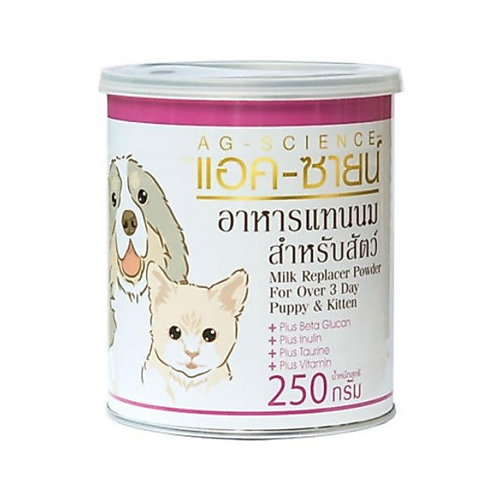 AG-SCIENCE นมผง 250g! สูตรใกล้เคียงนมแม่ บํารุงลูกสุนัข/แมวให้เติบโตแข็งแรง
