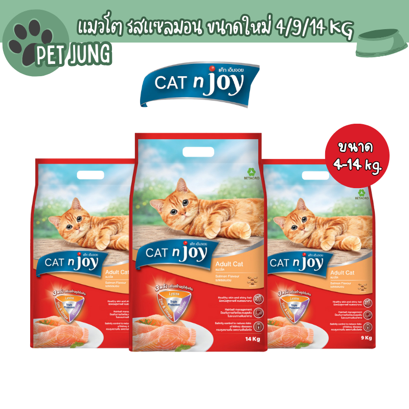 CAT n joy TPP แมวโต รสแซลมอน Exclusive online ขนาดใหม่เฉพาะออนไลน์เท่านั้น 4/9/14 kg
