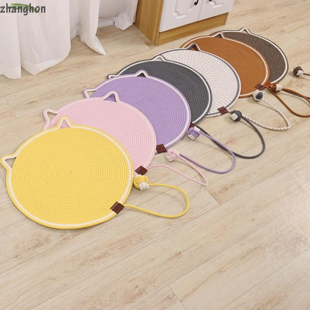 ZHANGHONG Cat Scratcher Mat, อุปกรณ์สําหรับสัตว์เลี้ยงโซฟาเฟอร์นิเจอร์ป้องกันสัตว์เลี้ยง Dual Scratching Pad, สําหรับในร่มทรงกลม Claw Care ลูกแมว Claw Scratcher Pad