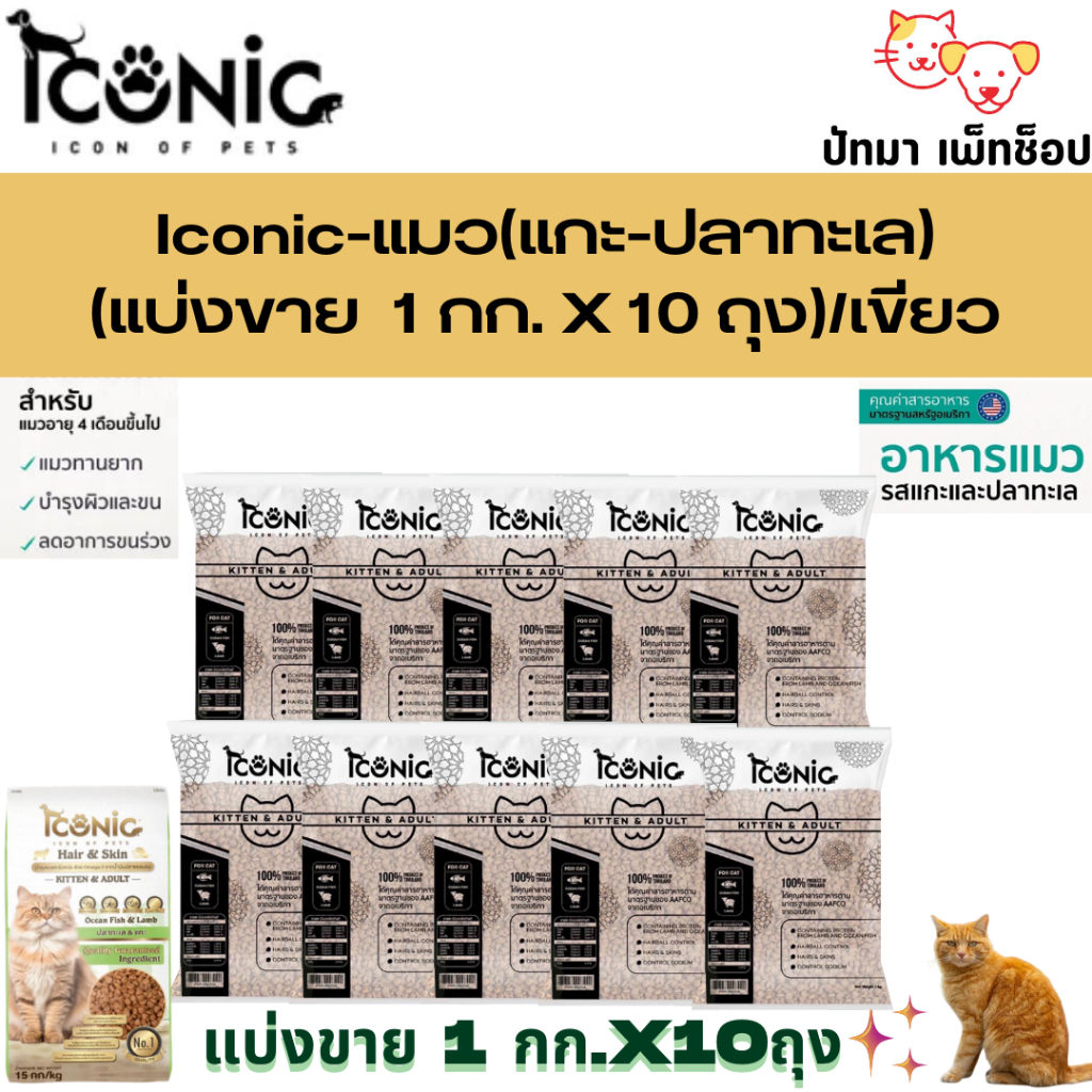 10 กก.) Iconic อาหารแมว ทุกช่วงวัย