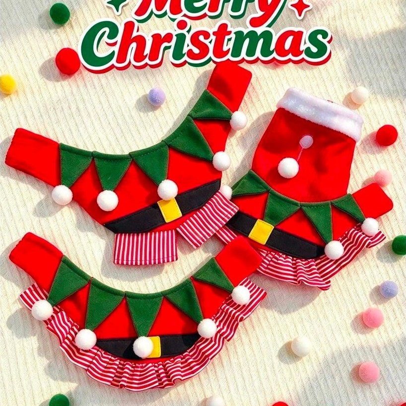 ผ้าพันคอน้องหมาน้องแมวรุ่นChristmas