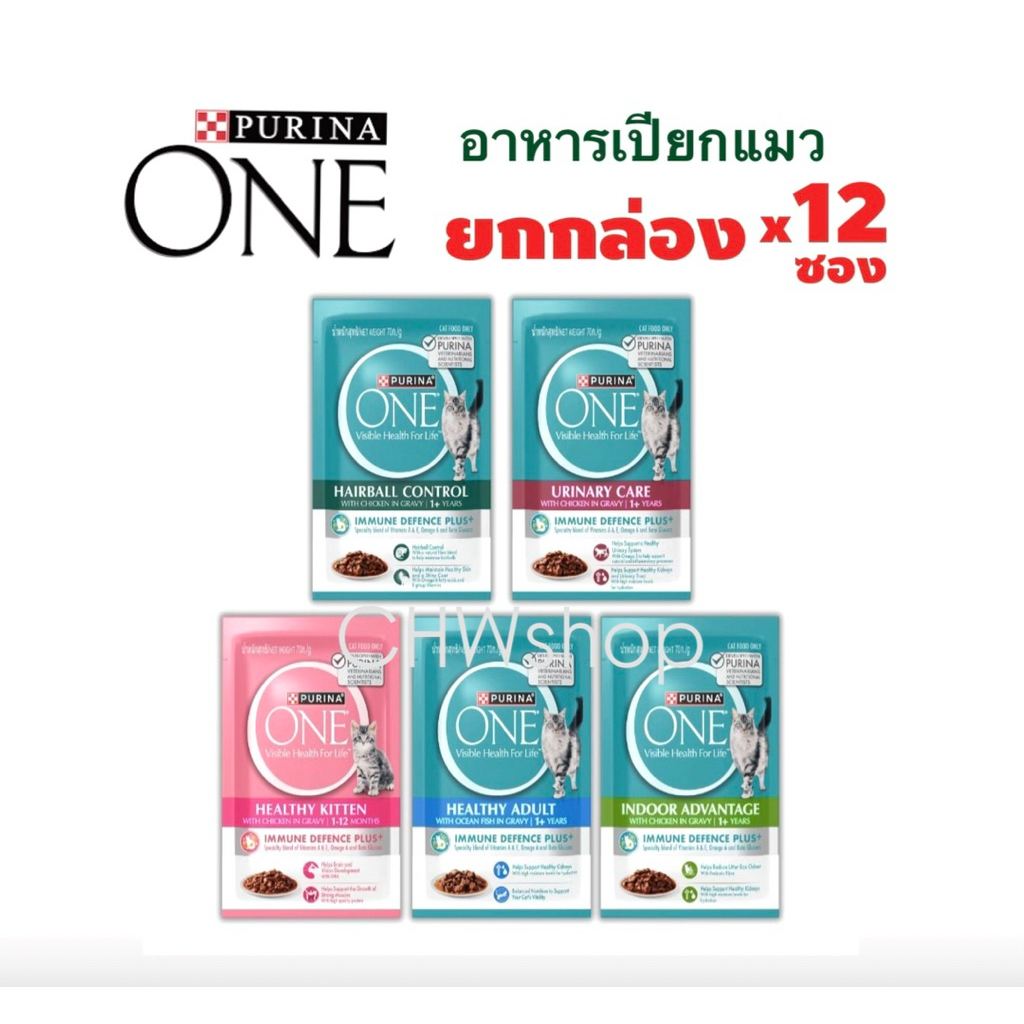 Purina One Pouch - อาหารแมวแบบเปียก 5 รส (70g) เพียวริน่า วัน