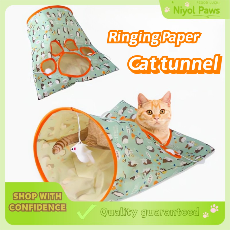 ชุดของเล่นแมวมัลติฟังก์ชั่นพร้อมอุโมงค์ Teaser Stick Crinkle กระดาษ Self Play สนุก