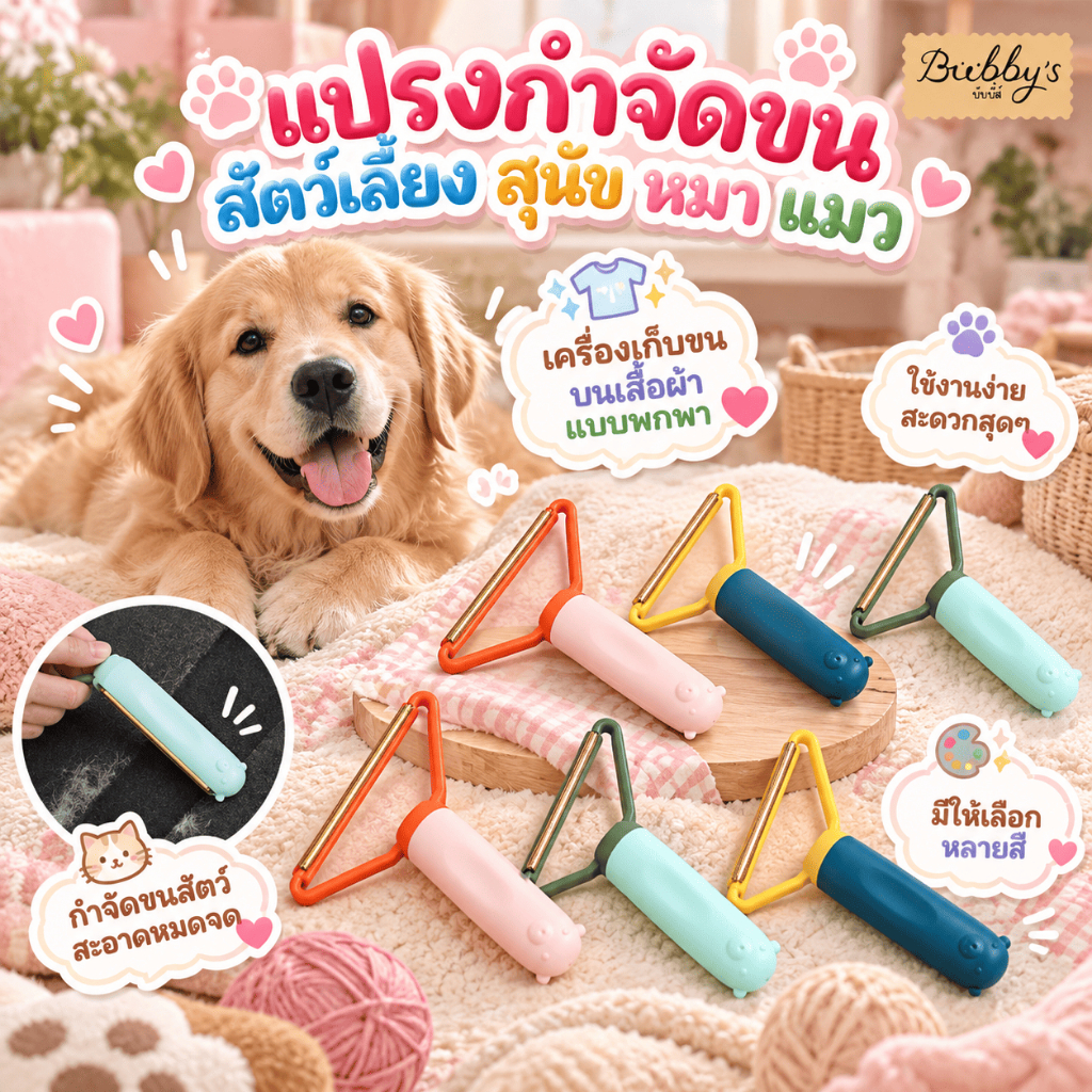 AL-1350 Bubby's แปรงกําจัดขนสัตว์เลี้ยง หมา แมว เครื่องเก็บขนบนเสื้อผ้าแบบพกพา บับบี้ Bubby By Anna&Louise