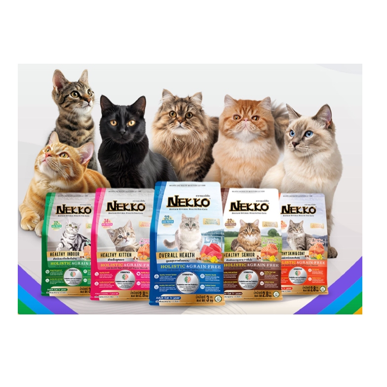 Nekko Holistic & Grain-Free Cat Food เน็กโกะ อาหารเม็ดเกรดโฮลิสติก&เกรนฟรีสําหรับแมว บรรจุ 1kg(บรรจุจากผู้ผลิตถุงใหญ่)