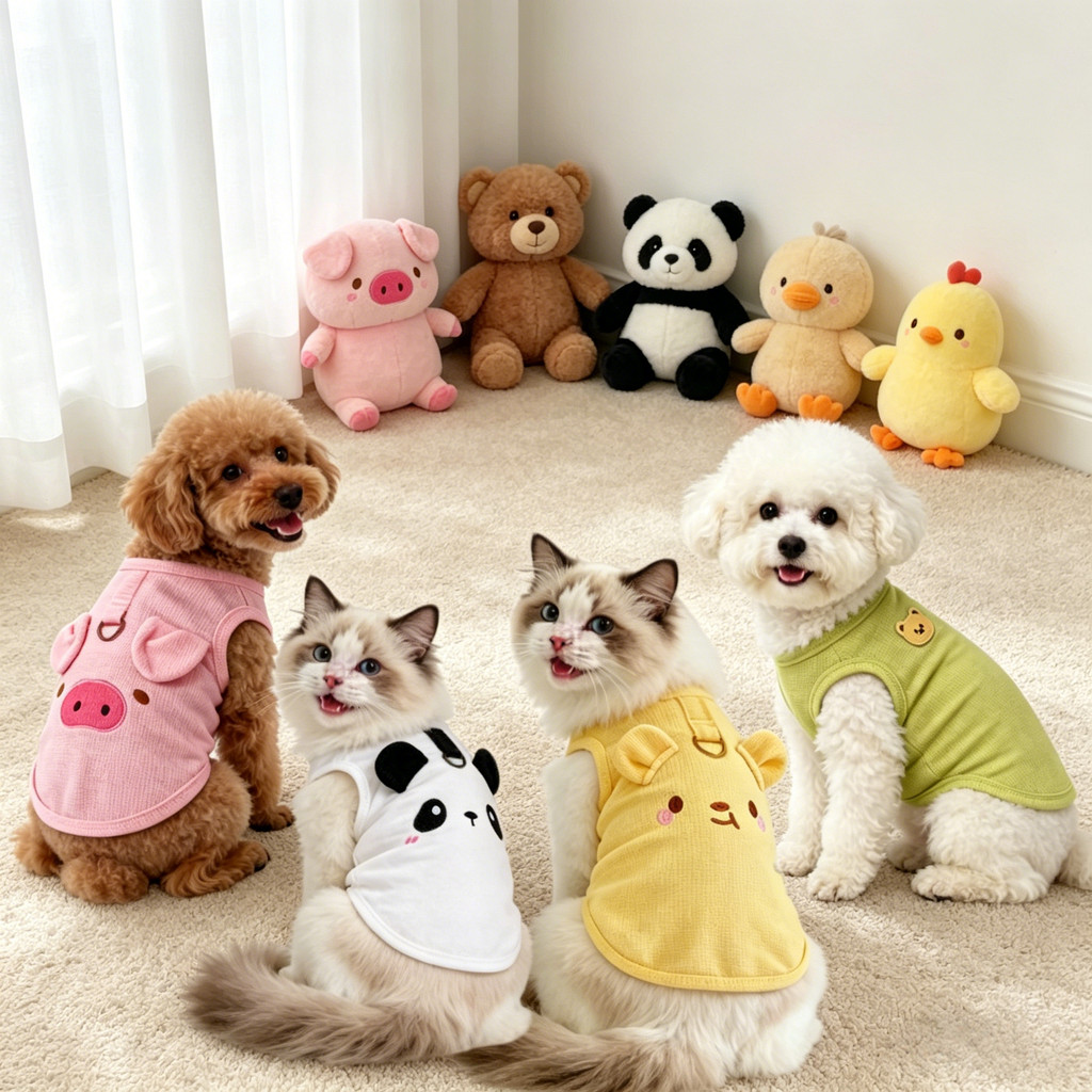 เสื้อกั๊กสุนัขระบายอากาศสําหรับสุนัขขนาดเล็กบางน่ารักลูกสุนัขเสื้อผ้าชิวาวาแมวเสื้อกั๊กอุปกรณ์สัตว์เลี้ยงผ้าสัตว์เลี้ยงที่สะดวกสบาย