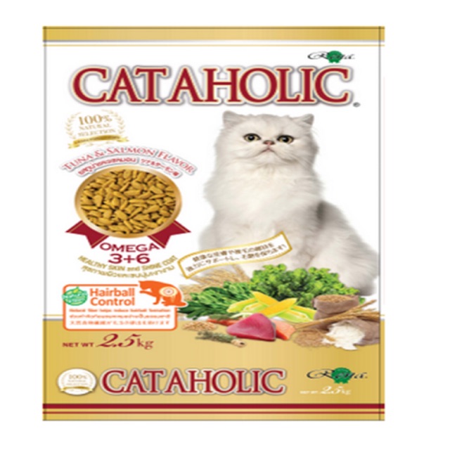 Cataholic รสทูน่าและแซลม่อน ถุงใส แบบแบ่งบรรจุ ถุงละ 1.2กก สินค้าใหม่