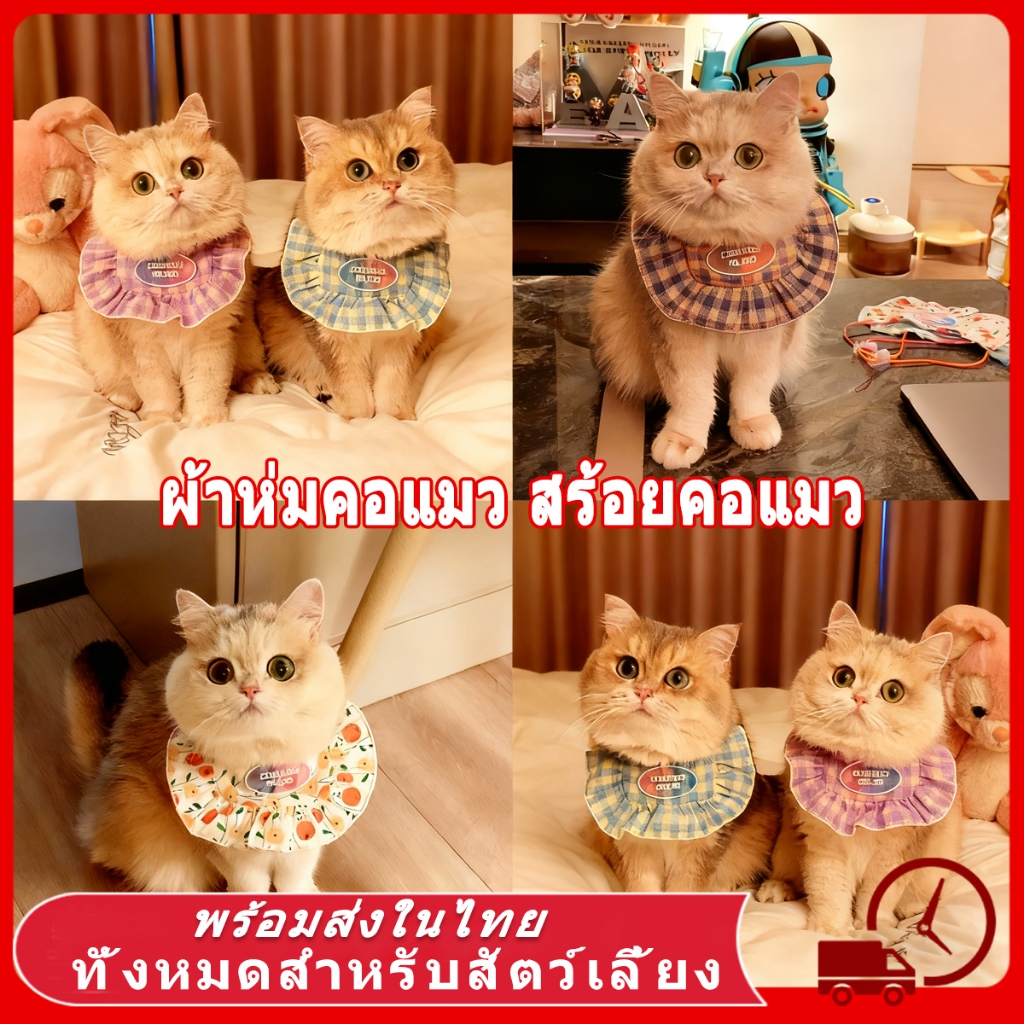 ผ้าห่มคอแมว ผ้าพันคอสัตว์เลี้ยง ปลอกคอ แมว สุนัข หมา ผ้าเช็ดน้ําลาย ผ้าเช็ดน้ําลายสัตว์เลี้ยง ผ้ากันเปื้อนน้ําลาย น่ารัก