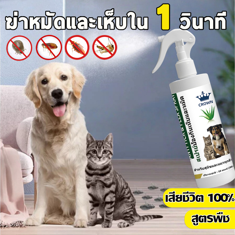 การฆ่าหมัดใน 1วิ ยาฆ่าเห็บหมัด สเปรย์กําจัดเห็บ กําจัดเหาไรเห็บ หมัด ไม่ทําร้ายสัตว์เลี้ย 300ml เสียชีวิต 100%
