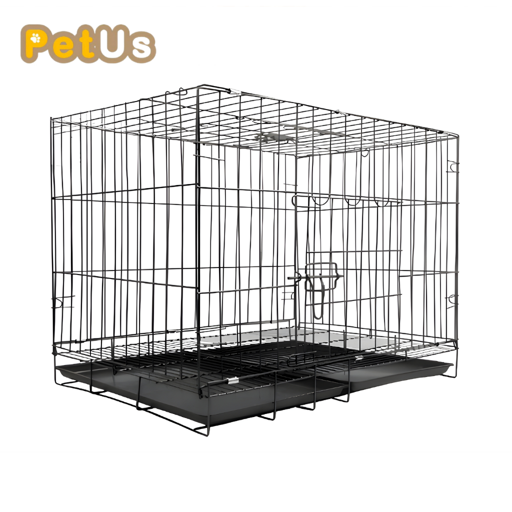 กรงสัตว์เลี้ยง กรงแมว กรงสุนัข กรงกระต่าย ขนาด 60 ซม. Pet cage สําหรับสัตว์ขนาดกลาง แข็งแรง ทนทาน ปลอดภัย ซี่กรง 4 ซม