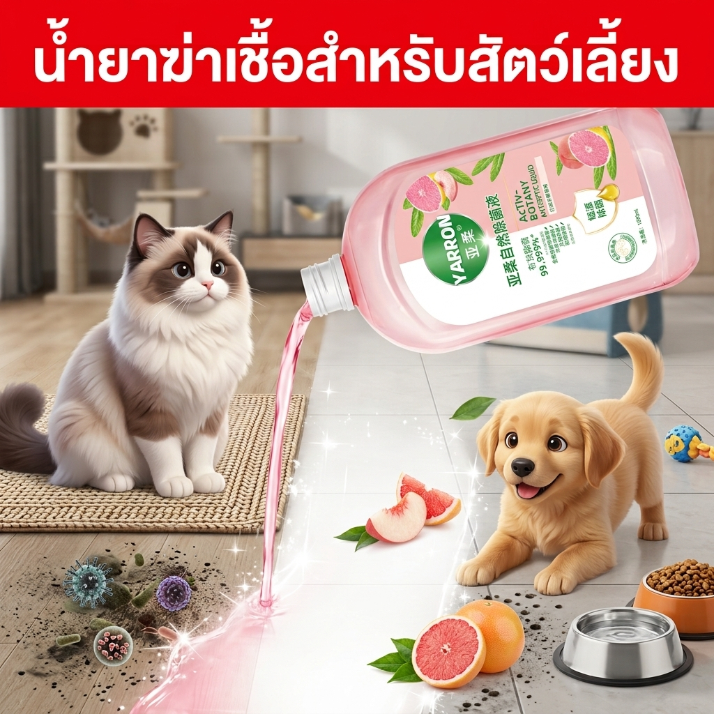 คนเลี้ยงสัตว์ต้องมีติดบ้าน!🐶 น้ํายาฆ่าเชื้อ น้ํายาฆ่าเชื้อโรค สูตรทําจากธรรมชาติ กลิ่นบลอสซัม แอนด์ เกรปฟรุต1000ml