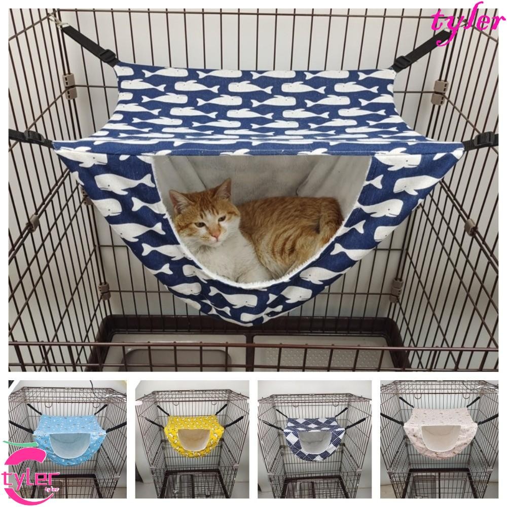 TYLER กรงแมวเปลญวน,Breathableปรับ Lanyardลูกแมว Swing Bed,Anti-Scratching Cozy Thicken Sleeping House แมวแขวนเตียงกรงแมวอุปกรณ์เสริม