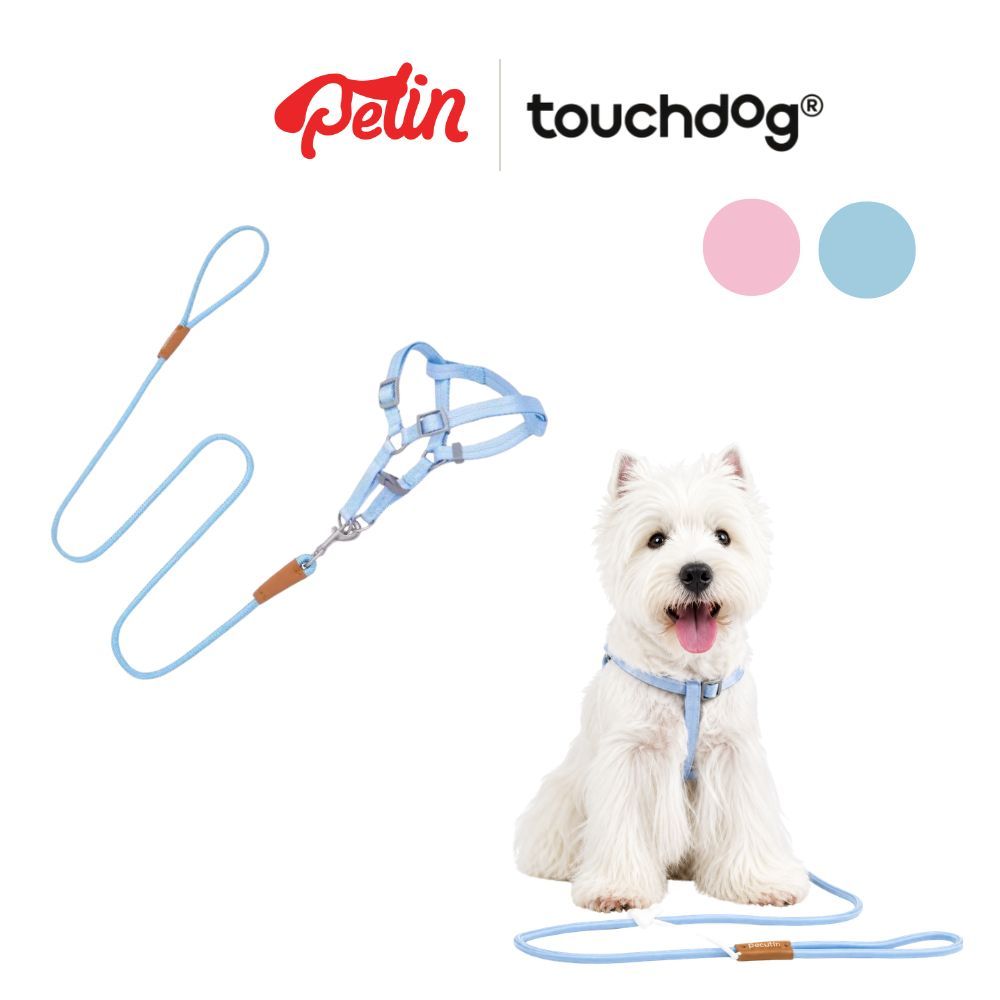 Touchdog สายจูงสุนัข แมว พร้อมสายรัดอก ปรับได้ ชุดจูงสุนัข