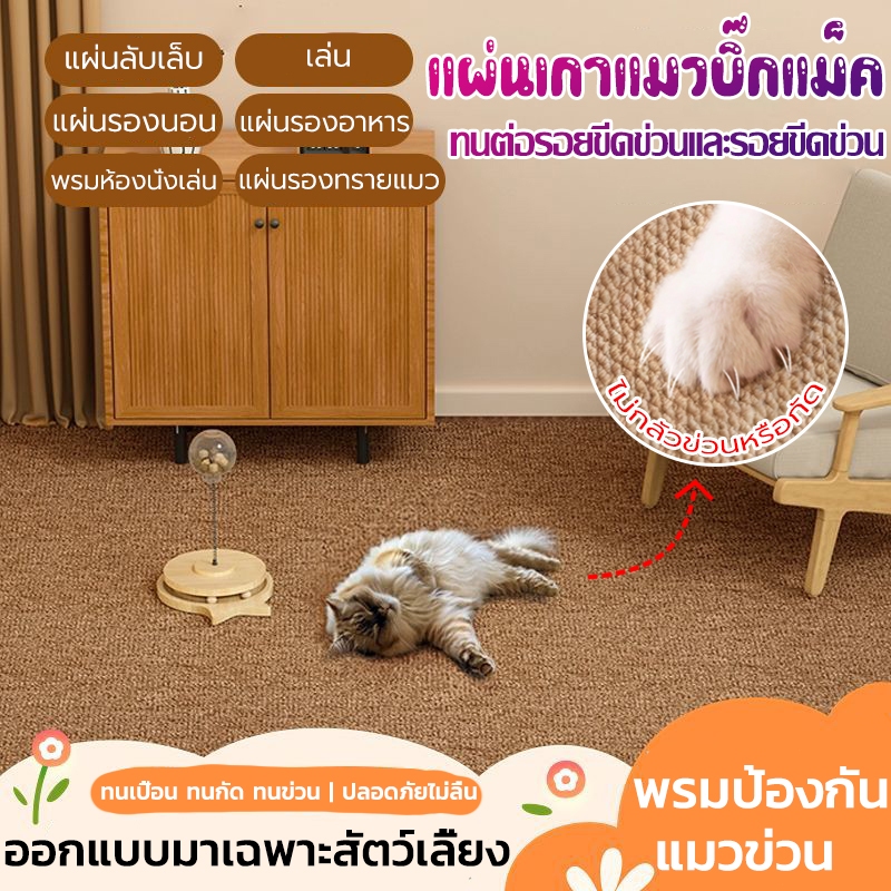 แผ่นขูดแมว เสื่อพรมเลียนแบบป่านศรนารายณ์ พรม พรมลับเล็บแมว ทนทานต่อการข่วนและกัด ไม่หลุดลุ่ยง่าย ทําความสะอาดง่าย