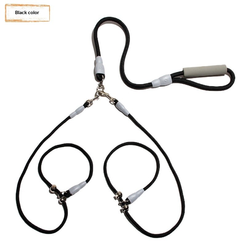 สายจูง Professional Training P Rope Outdoor Dog Walking One for Two Leash Small Medium-Sized Dog Cat Rope Chain Dog P Rope