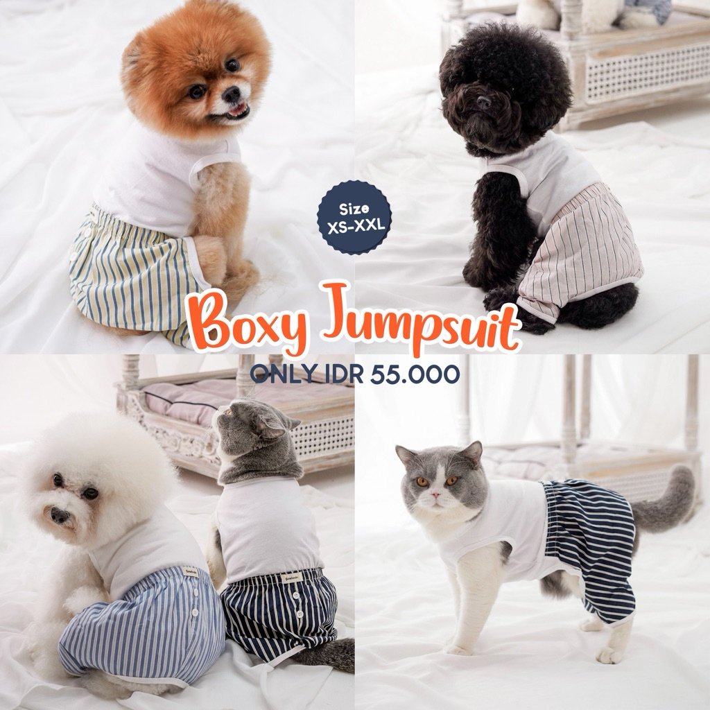 Pawlovin - จั๊มสูท Boxy สําหรับสุนัขและแมว