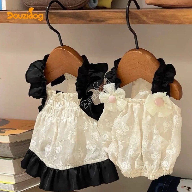 เสื้อผ้าสุนัขฤดูร้อนลูกไม้กระโปรงน่ารักสําหรับสุนัขขนาดเล็กแมว