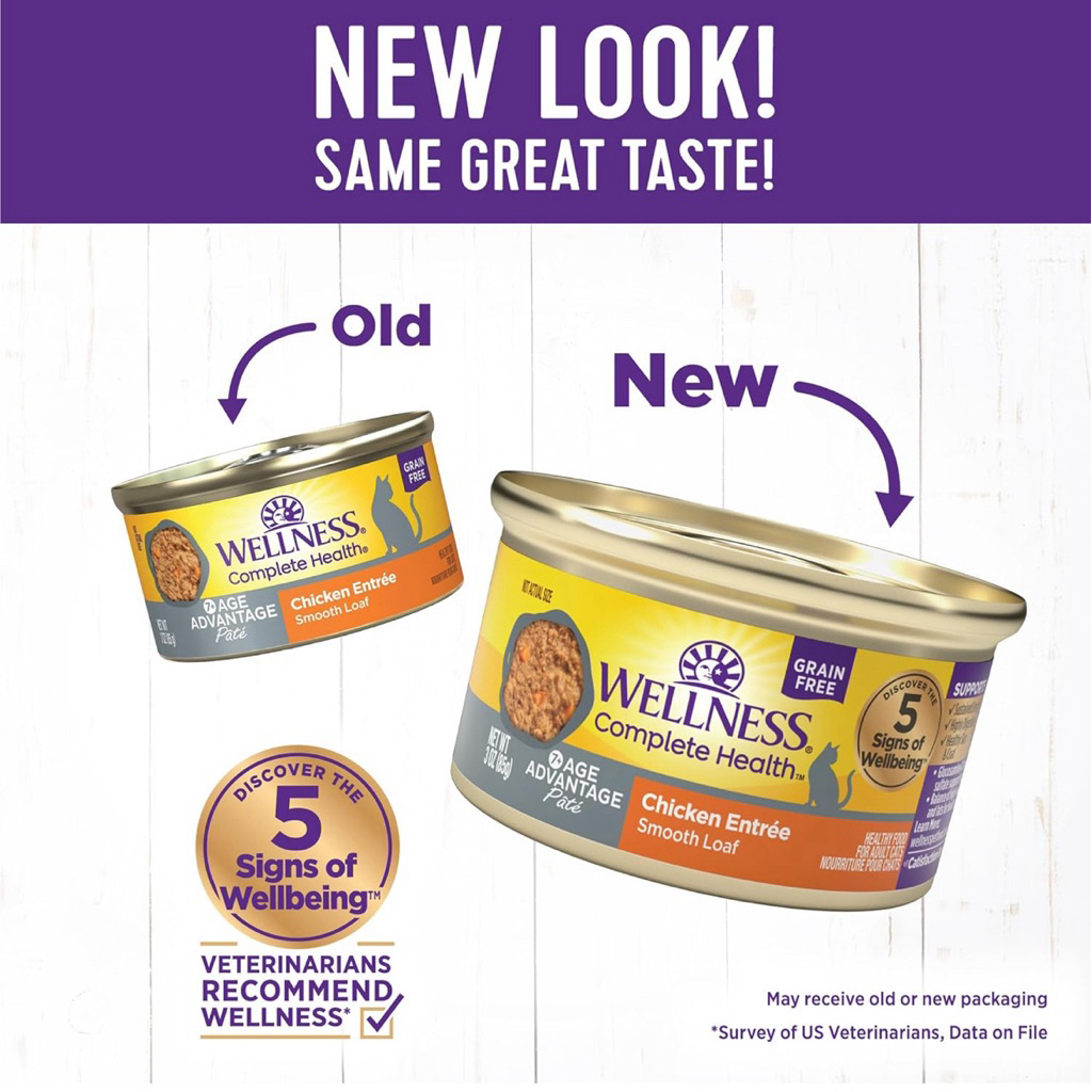 2 รสชาติ อาหารเปียกแมวสูงวัย Wellness Complete Health Pate Senior Wet Cat Food, Natural