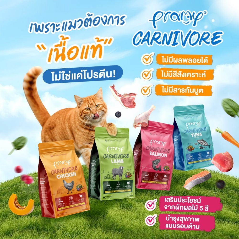 Pramy Carnivore อาหารเม็ดแมวพรามี่ 1 kg