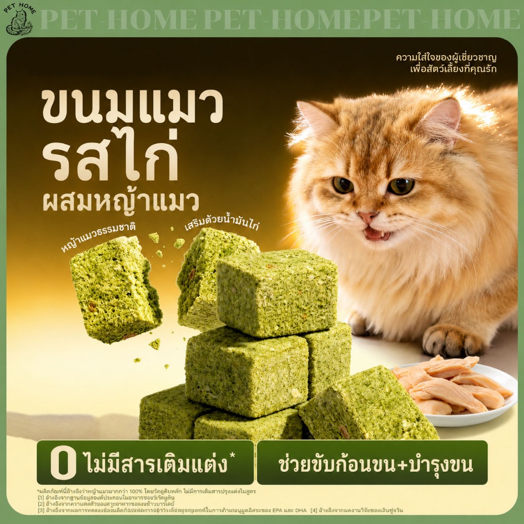 บรรจุ 500 กรัม ต่อถุง หญ้าแมวฟรีซดราย ผสมอกไก่แท้ โปรตีนสูง ช่วยขับขนในลําคอ ขนมแมว หญ้าแมวอัดแท่ง ทานง่าย