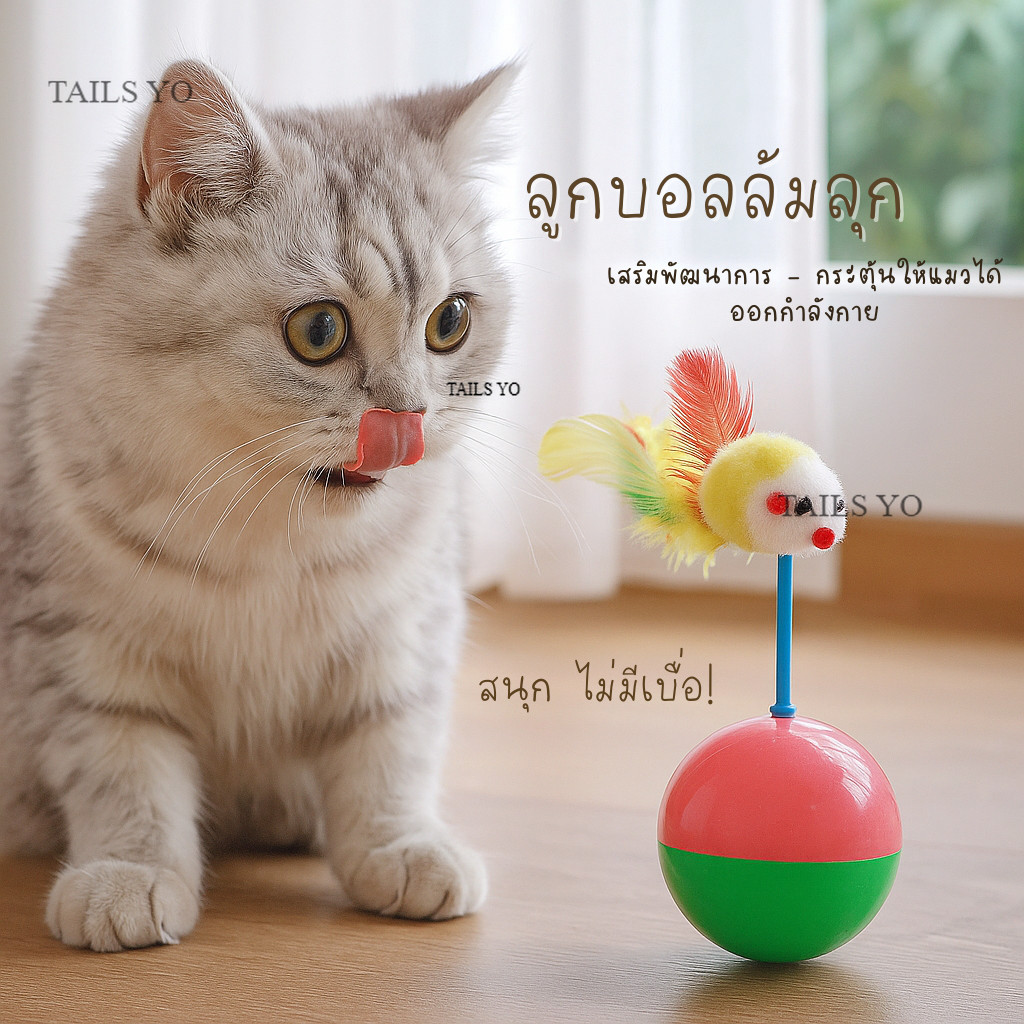 ของเล่นแมว ลูกบอลล้มลุก หนูล้มลุก บอลกรงหนู บอลของเล่นแมว กระดิ่งแมว หนูของเล่น OI
