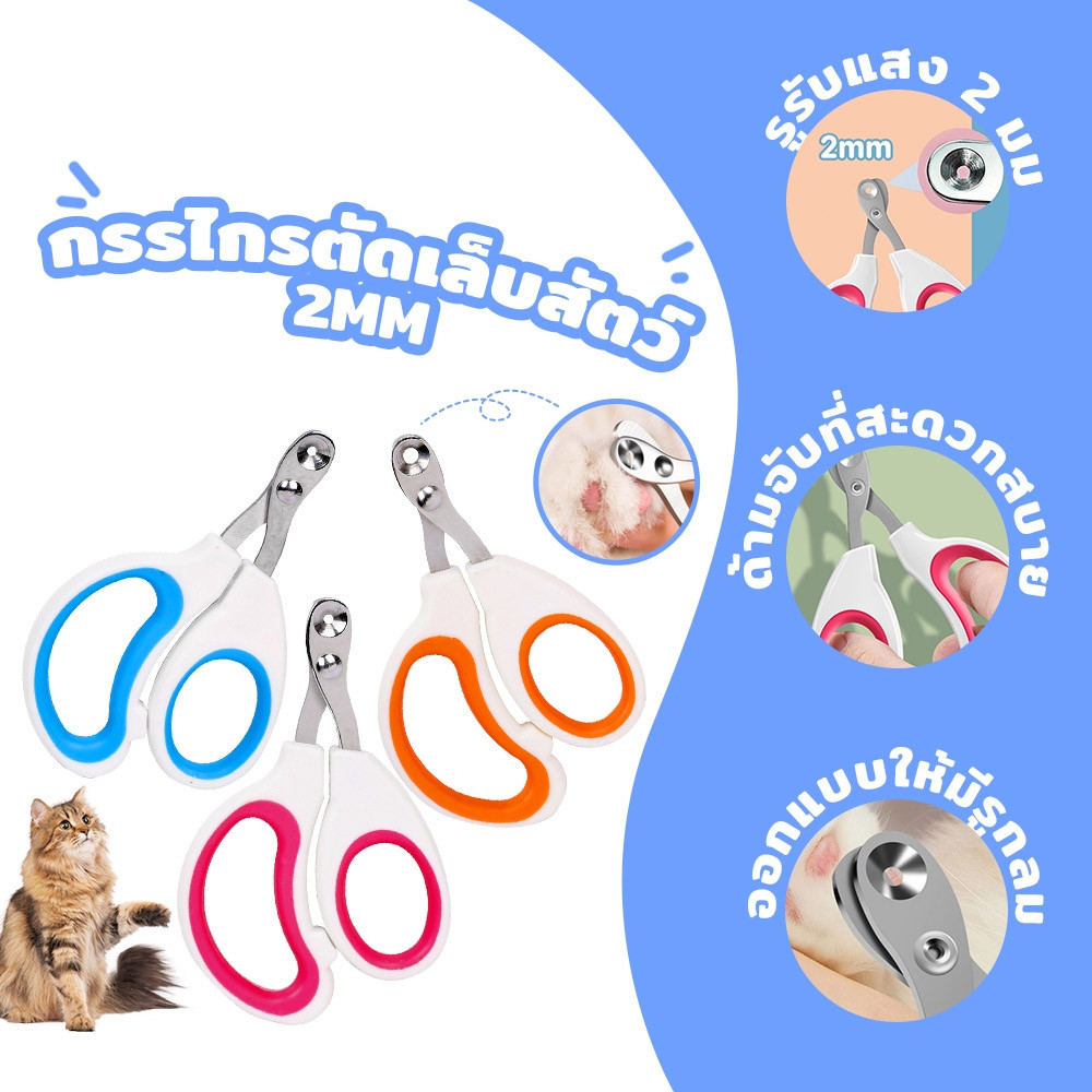ที่ตัดเล็บแมว กรรไกรตัดเล็บแมว กรรไกรตัดเล็บสัตว์ ทรงกลม ป้องกันการตัดไปที่เส้นเลือดของแมว กรรไกรตัดเล็บสแตนเลสสุนัข