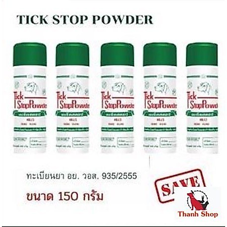 12 กระป๋อง TickStop แป้งผงสําหรับน้องหมา น้องแมว อย.วอส.935/2555