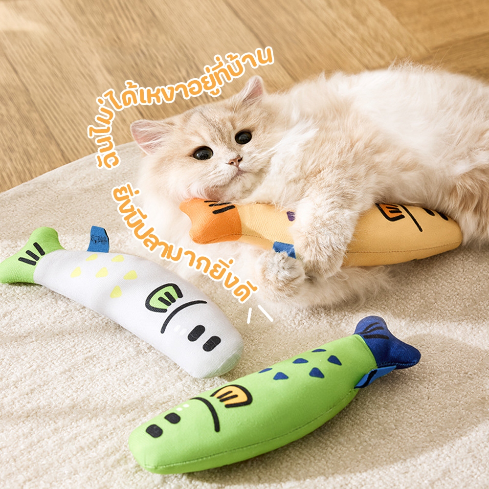 Winky Wink ตุ๊กตาปลาแคทนิป ของเล่นแมว ปลาทะเลแคทนิป ของเล่นสัตว์เลี้ยง ของเล่นสําหรับแมวแทะ ของเล่นจําลองปลา Cat toy