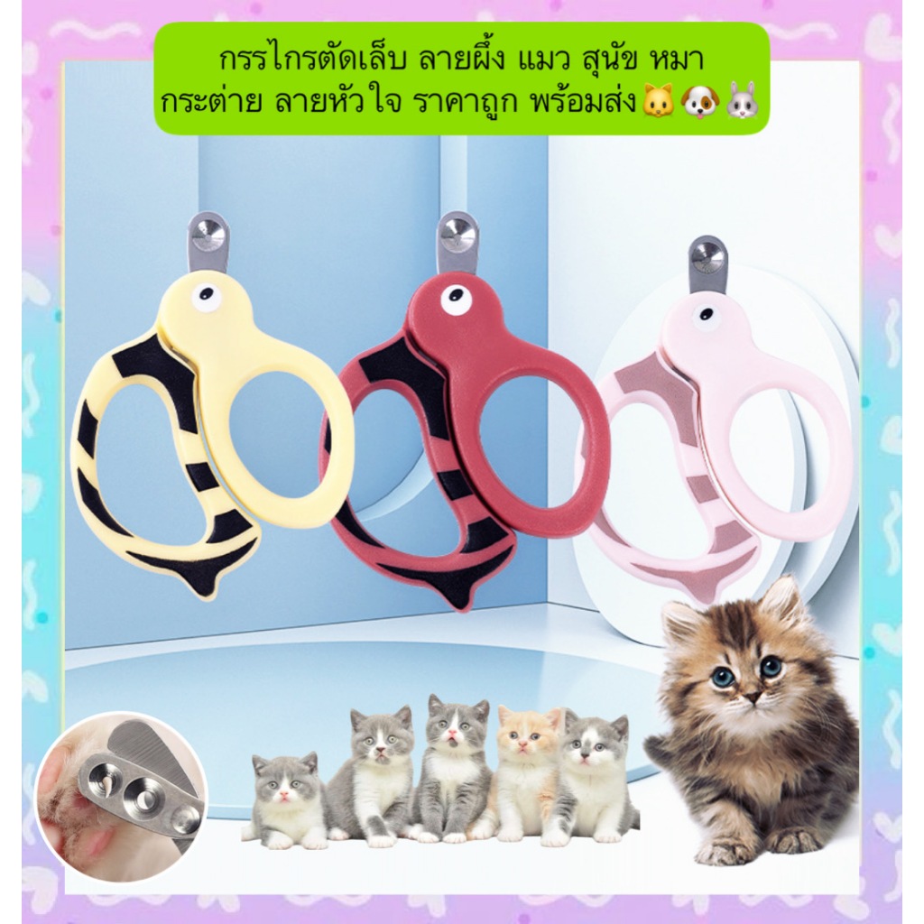 AL-658 กรรไกรตัดเล็บ ลายผึ้ง แมว สุนัข หมา กระต่าย ลายหัวใจ ราคาถูก