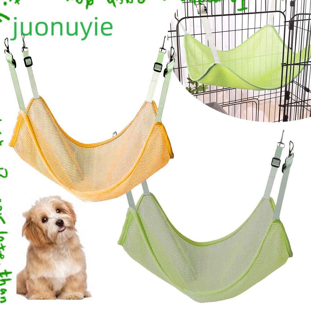 JUONUYIE เปลญวนสัตว์เลี้ยง, เตียงแกว่งสําหรับสัตว์เลี้ยงแบบแขวนตาข่าย, ทนทานปรับระบายอากาศสัตว์เลี้ยงนอนพักผ่อนเตียงแมวสุนัข