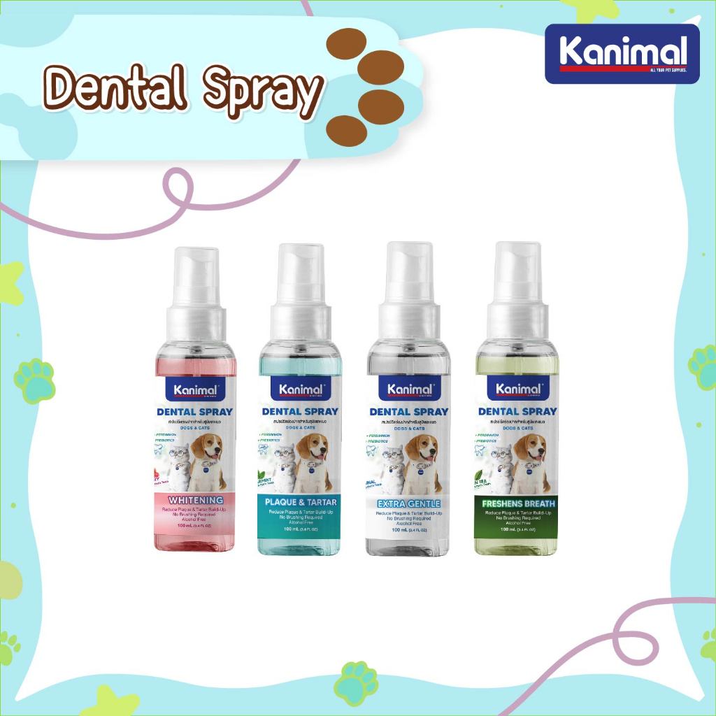 Kanimal Dental Spray สเปรย์ดับกลิ่นปาก สําหรับสุนัขและแมว อายุ 4 เดือนขึ้นไป