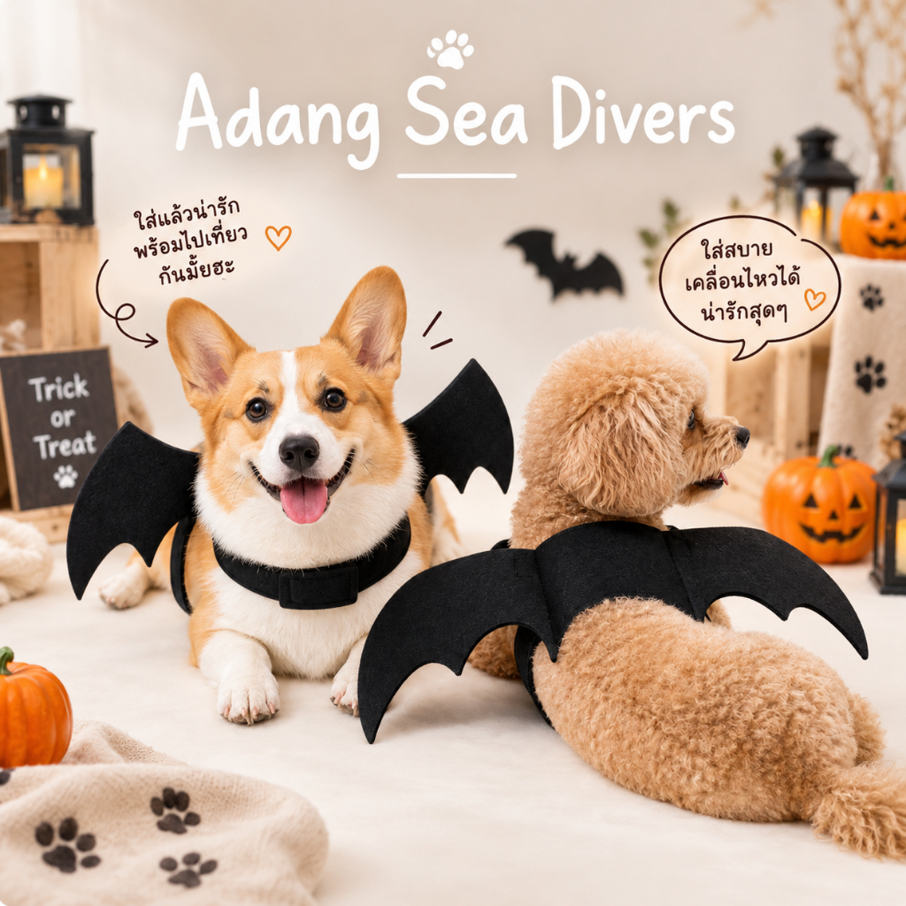 ชุดฮาโลวีนแมวหมา ชุดหน้ากากค้างคาว Batman Joker Mask พร้อมปีก Halloween Pet Costume Cosplay