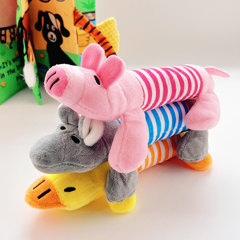 ของเล่นตุ๊กตาสุนัขและแมวที่มีเสียง - สัตว์ยัดไส้ที่ทนทานต่อการเคี้ยว น่ารัก ช่วยบรรเทาความเครียด ของเล่นสัตว์เลี้ยงสําหรับลูกสุนัขและลูกแมว