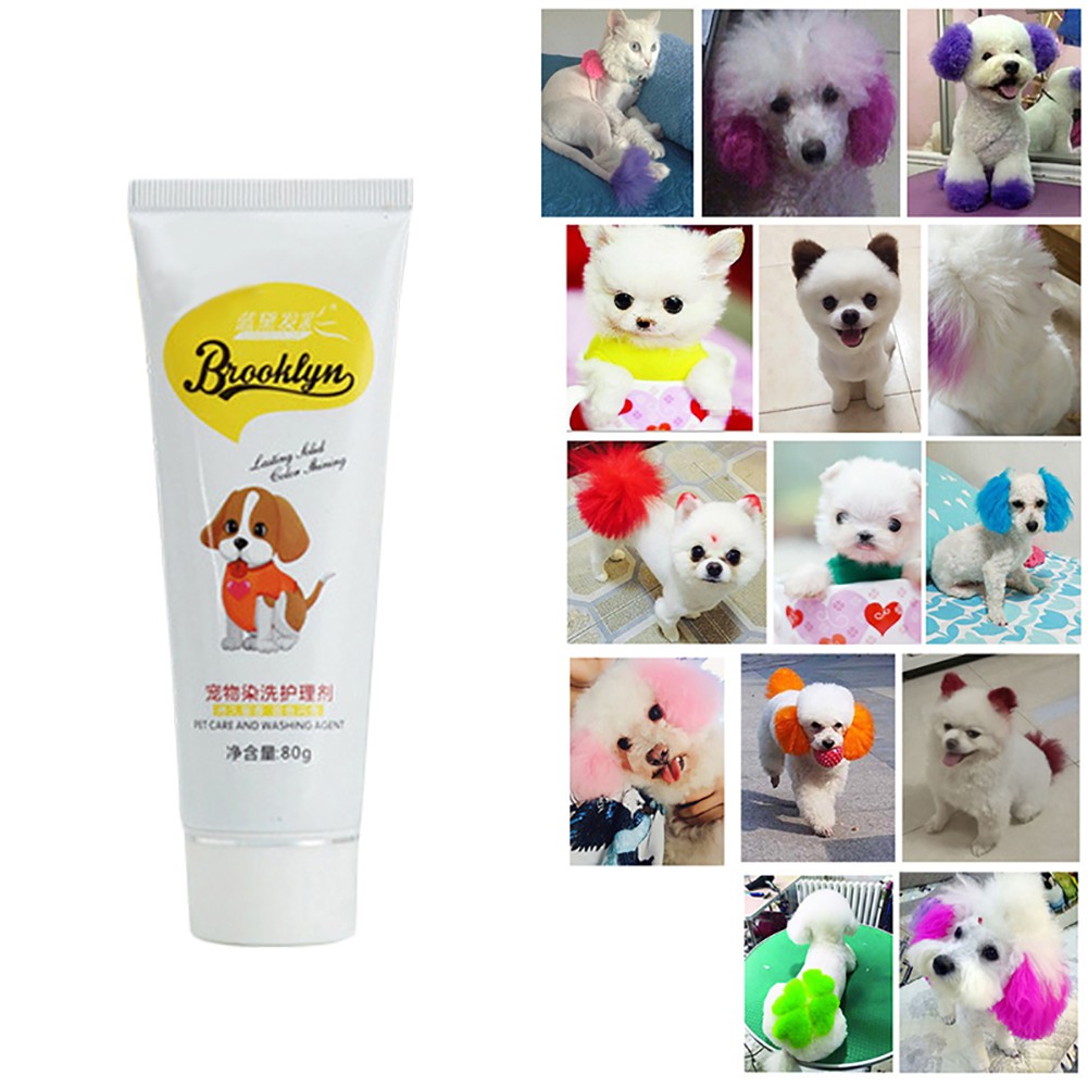 80g สัตว์เลี้ยงสุนัขแมวสัตว์สีผม Dyestuffs ย้อม Pigment Agent อุปกรณ์