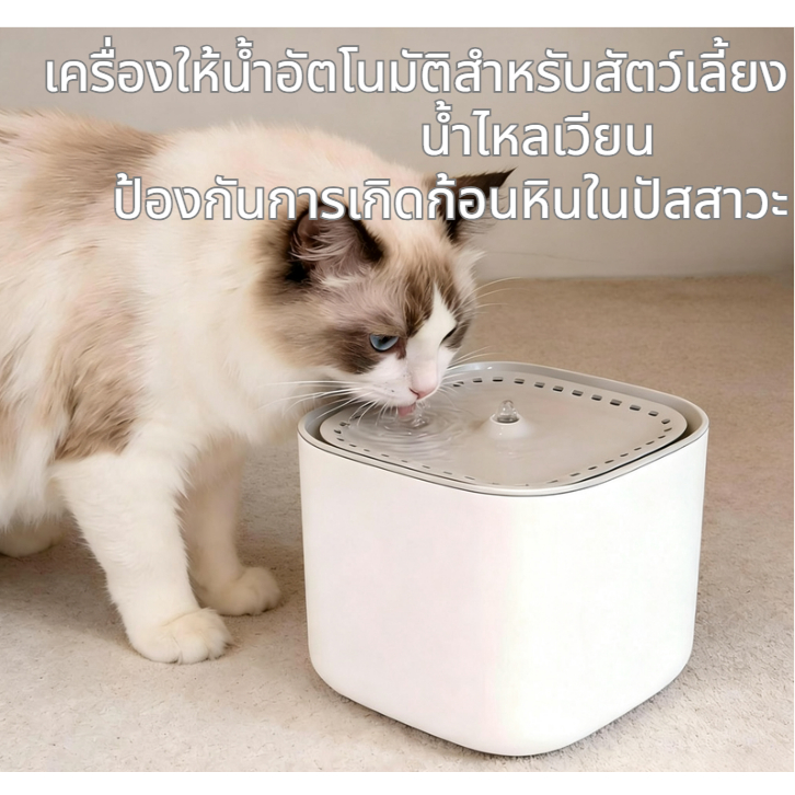 น้ําไหลเวียน สัตว์เลี้ยงแมวตู้น้ํา 3L ความจุขนาดใหญ่เงียบอัตโนมัติกรองหมุนเวียนน้ําสุนัขให้อาหารน้ําสมาร์ทดื่ม Fo