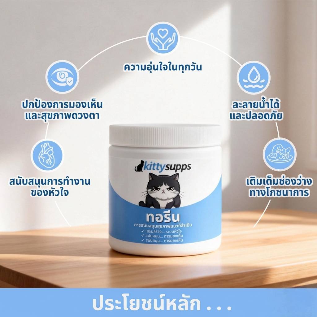 KITTYSUPPS Feline Taurine Supplement อาหารเสริมกรดอะมิโนทอรีนชนิดผงสําหรับแมว