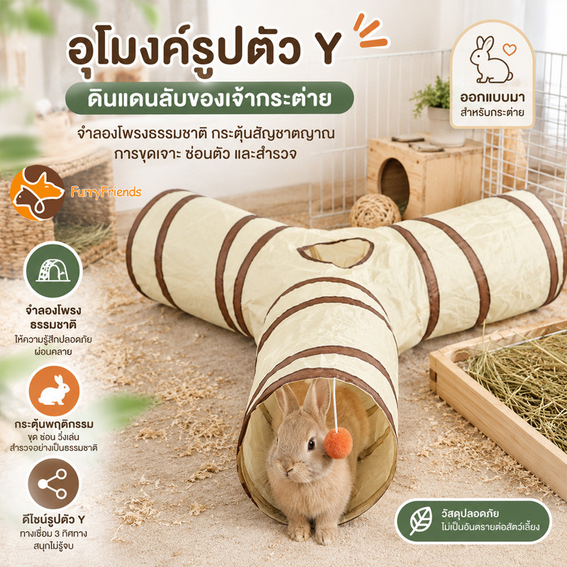 อุโมงค์กระต่าย ของใช้กระต่าย พับได้ ทําความสะอาดง่าย ปลดปล่อยธรรมชาติของกระต่าย ทนทาน