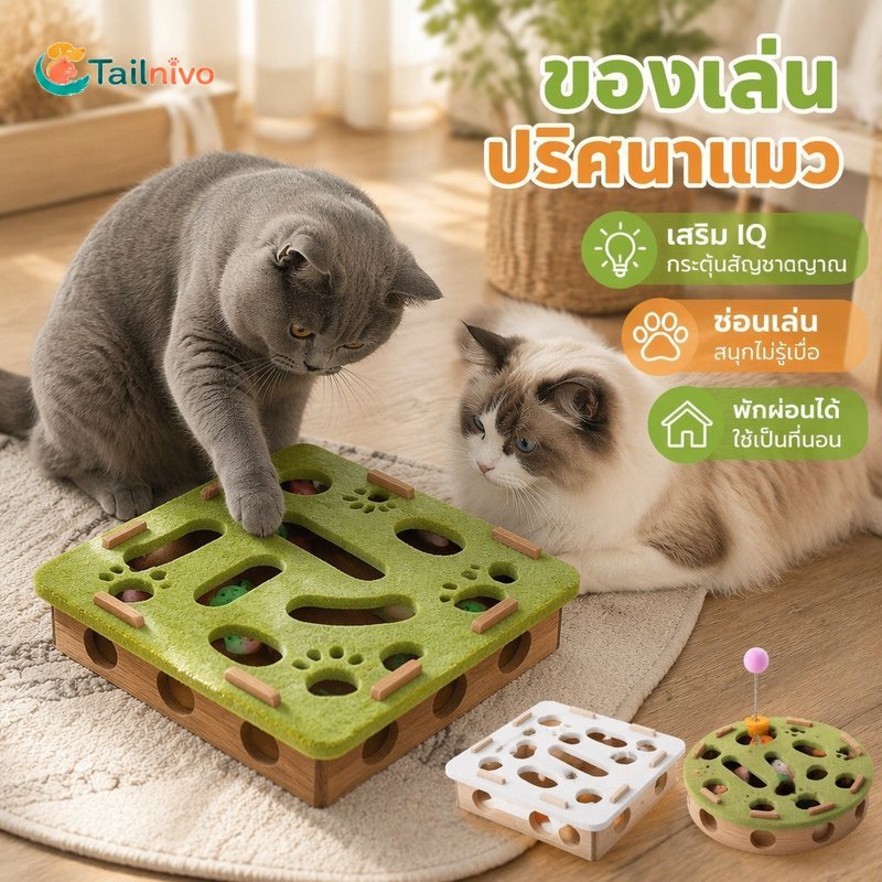 แมวปริศนากล่องของเล่นรู้สึกซ่อนเตียงนุ่มทนทานแผ่นรอยขีดข่วนความเครียดบรรเทาในร่มเล่น