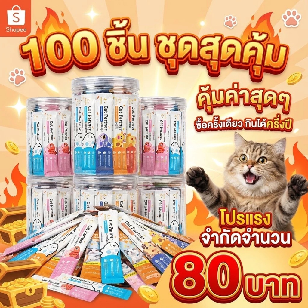 ราคาขายส่ง! Ketzuzu [100 ชิ้น] ขนมแมวเลียสูตรพรีเมียม 16g อร่อยจุใจ ชุ่มชื้น ดีต่อสุขภาพ