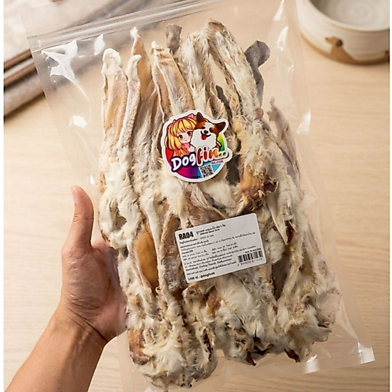 Dogfin หูกระต่ายอบแห้งธรรมชาติ 100% ขนมขัดฟันและขับพยาธิ สําหรับสุนัขและแมวทุกสายพันธุ์