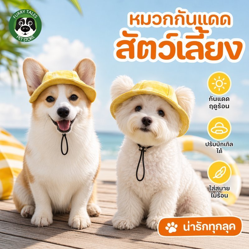 หมวกสัตว์เลี้ยง กันแดด สุนัข แมว ปรับสายได้ ใส่สบาย ระบายอากาศ น้ําหนักเบา น่ารัก ใช้ได้ทุกฤดู