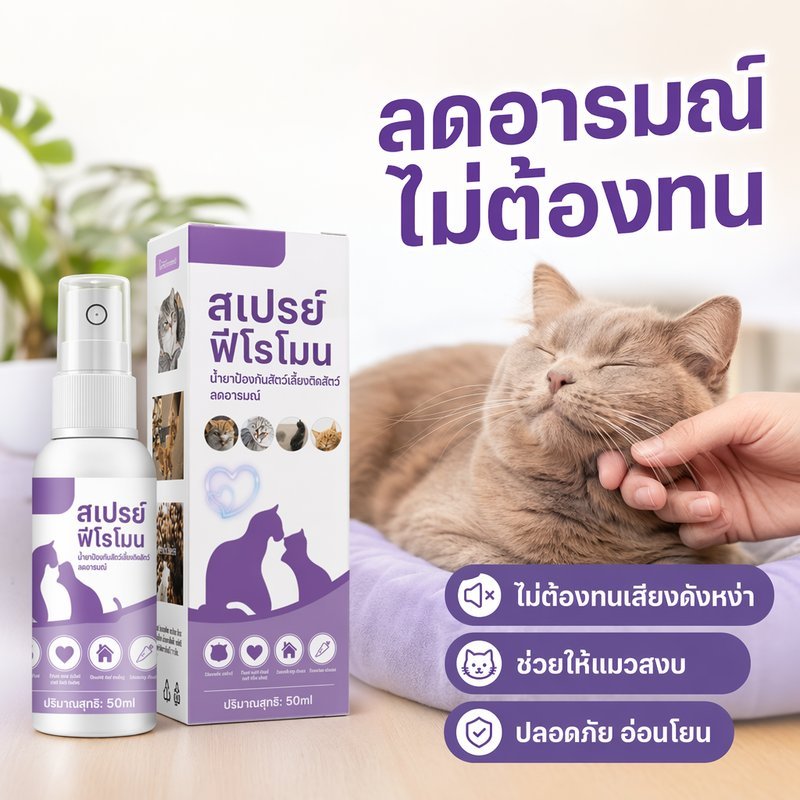 สเปรย์ฟีโรโมนแมว ลดติดสัตว์ ระงับอารมณ์ ลดร้องหง่าว สุนัขแมว สเปรย์บรรเทาวิตกกังวล