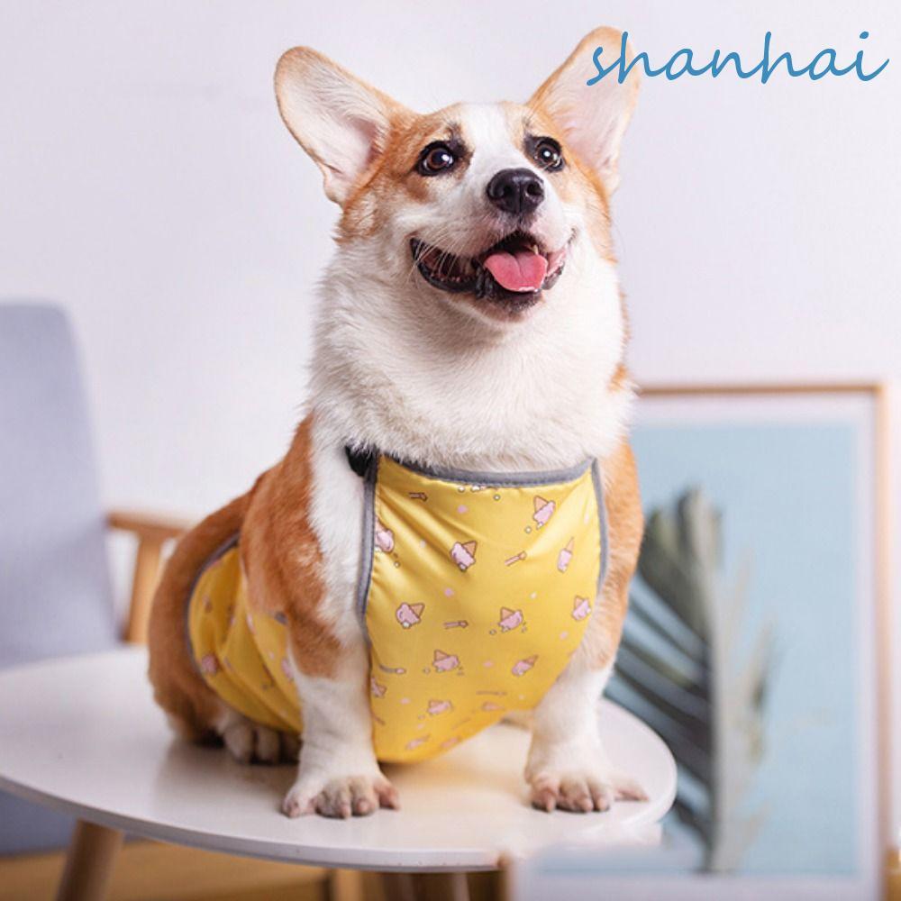SHANHAI แถบรัดหน้าท้องสุนัข, ชุดป้องกันสุนัขกันน้ําระบายอากาศได้, เสื้อผ้ารัดหน้าท้องสําหรับสุนัข ผ้ากันเปื้อน ชุดฆ่าเชื้อแมวป้องกันสกปรก|การการป้องกัน
