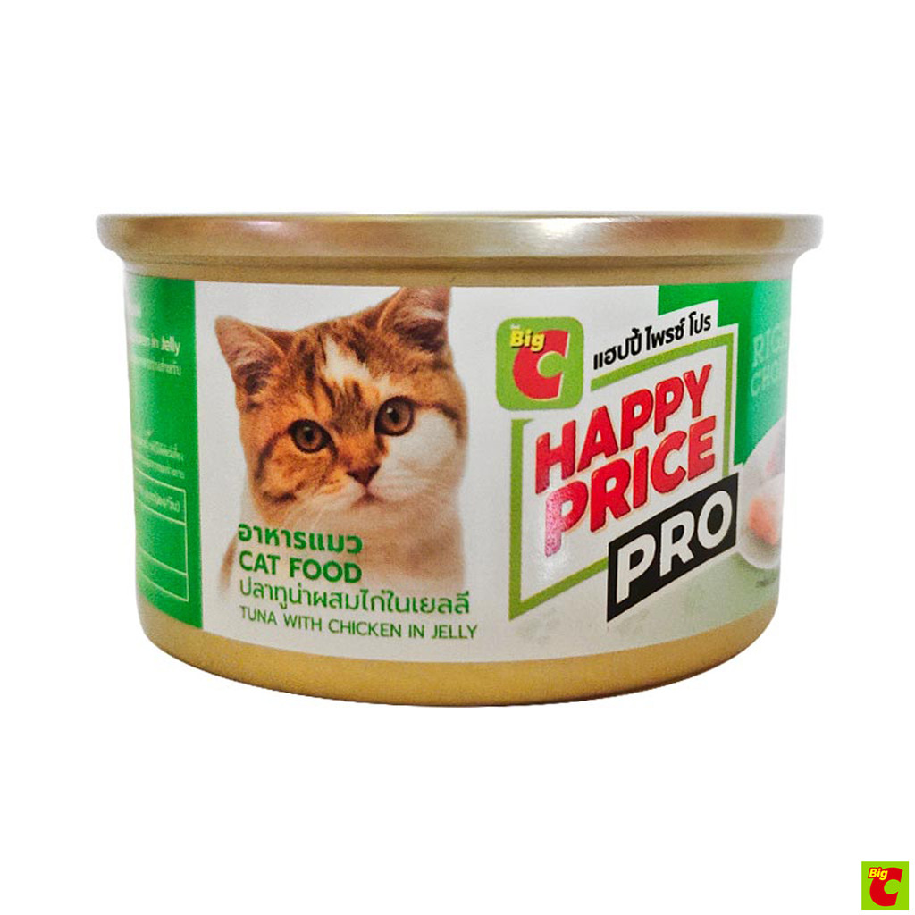 บิ๊กซี แฮปปี้ ไพรซ์ โปร อาหารแมว รสปลาทูน่า ผสมไก่ในเยลลี่ 85 ก