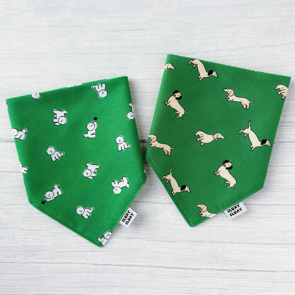 ผ้าพันคอหมาแมว ผ้าพันคอสัตว์เลี้ยง - Dachshund&Bichon