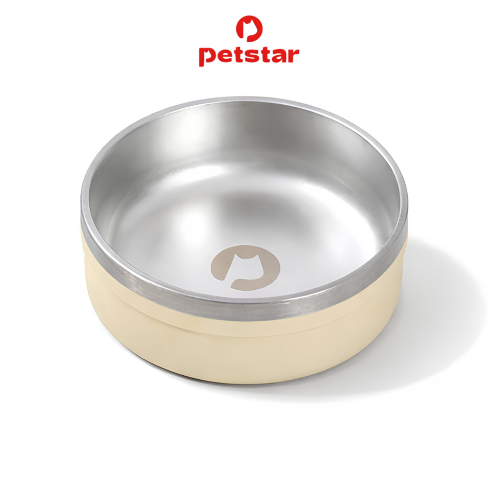 ชามอาหารแมว ชามอาหารสัตว์เลี้ยง Pet food bowl สแตนเลส 304 ปากชามกว้าง ปลอดภัย มีซิลิโคนกันลื่น
